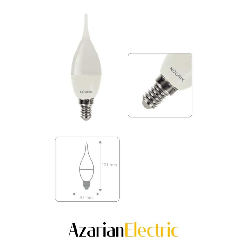 لامپ-ال-ای-دی-اشکی-شمعی-7-وات-نوریکس-lamp-led-light-7W-NOORIX